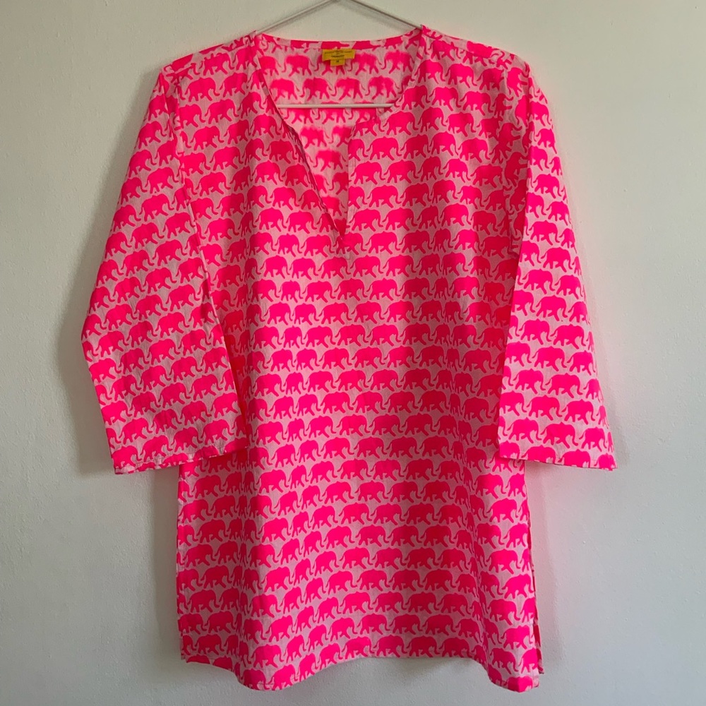 Roberta Roller Rabbit by Crewcuts. Pink and white caftan/ dress. Girls size 12.